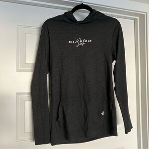 Seek Discomfort Long Sleeve Hoodie Unisex Size Small Gray